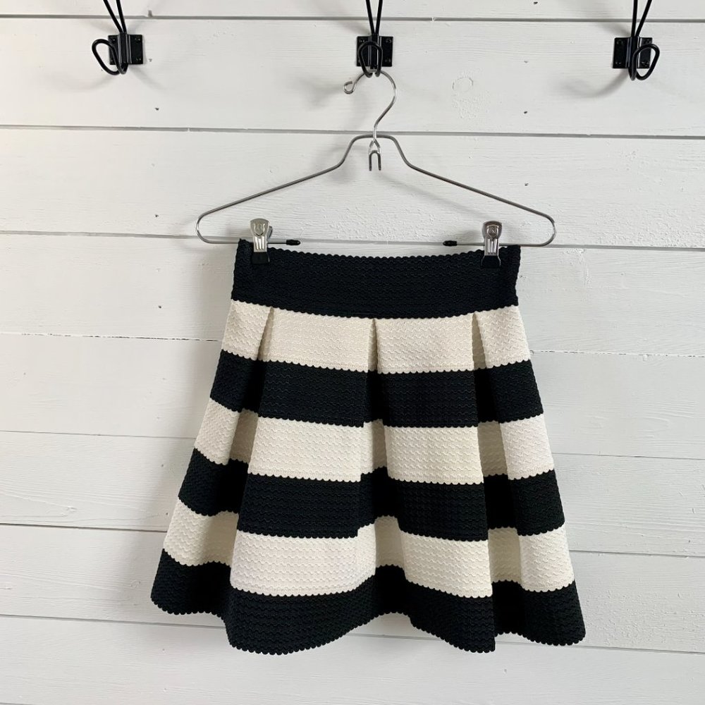 Honey Punch Ribbed Striped A-Line Skirt
